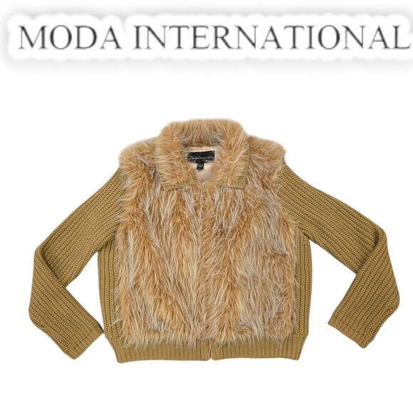 Women’s Faux Fur Sweater Jacket Large from Modo International - Picture 1 of 9